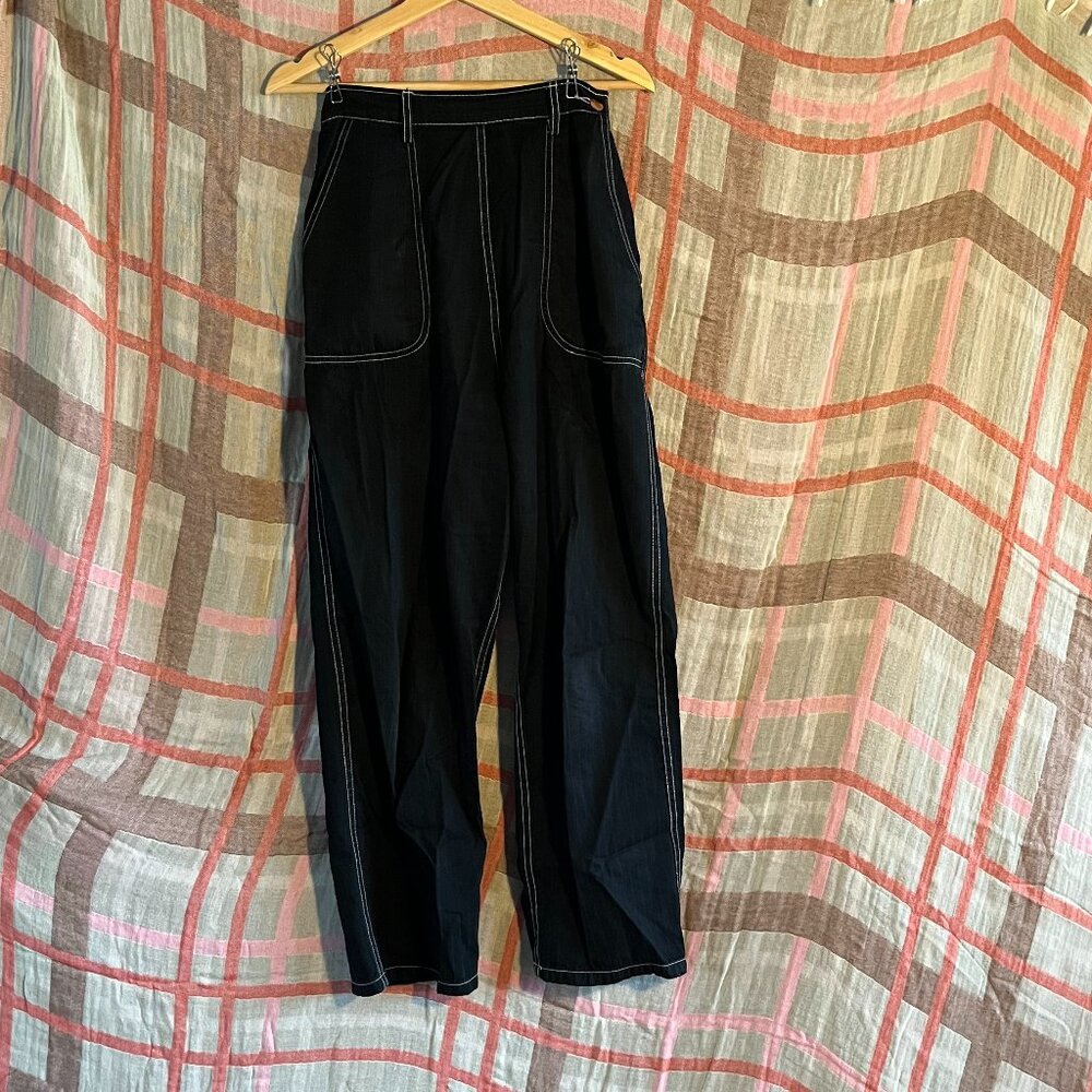 Judi Rosen 033 jeans black overdye pinstripe denim size 29
